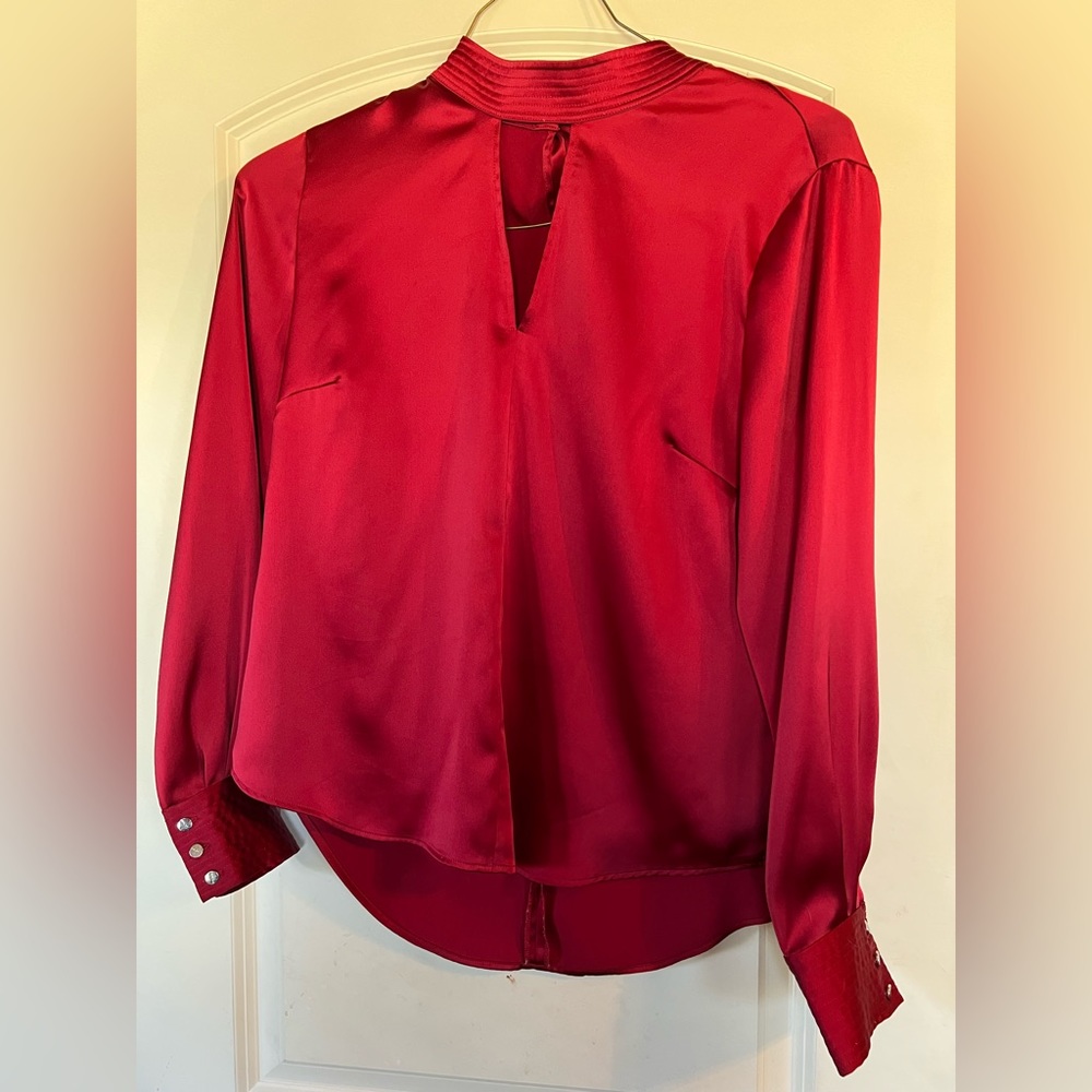 DKNY Red Satin Top